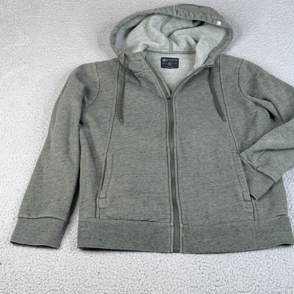 FIGS Hoodie Womens M Green Sweatshirt Full Zip Sweater Pockets Medical Nurse